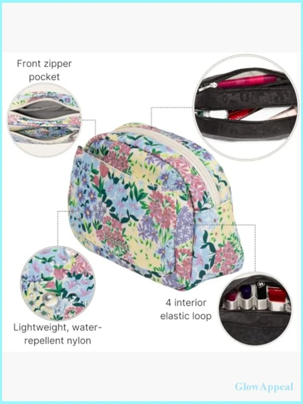 Lightweight Cosmetic Bag - Travel Makeup Organizer with Pockets
